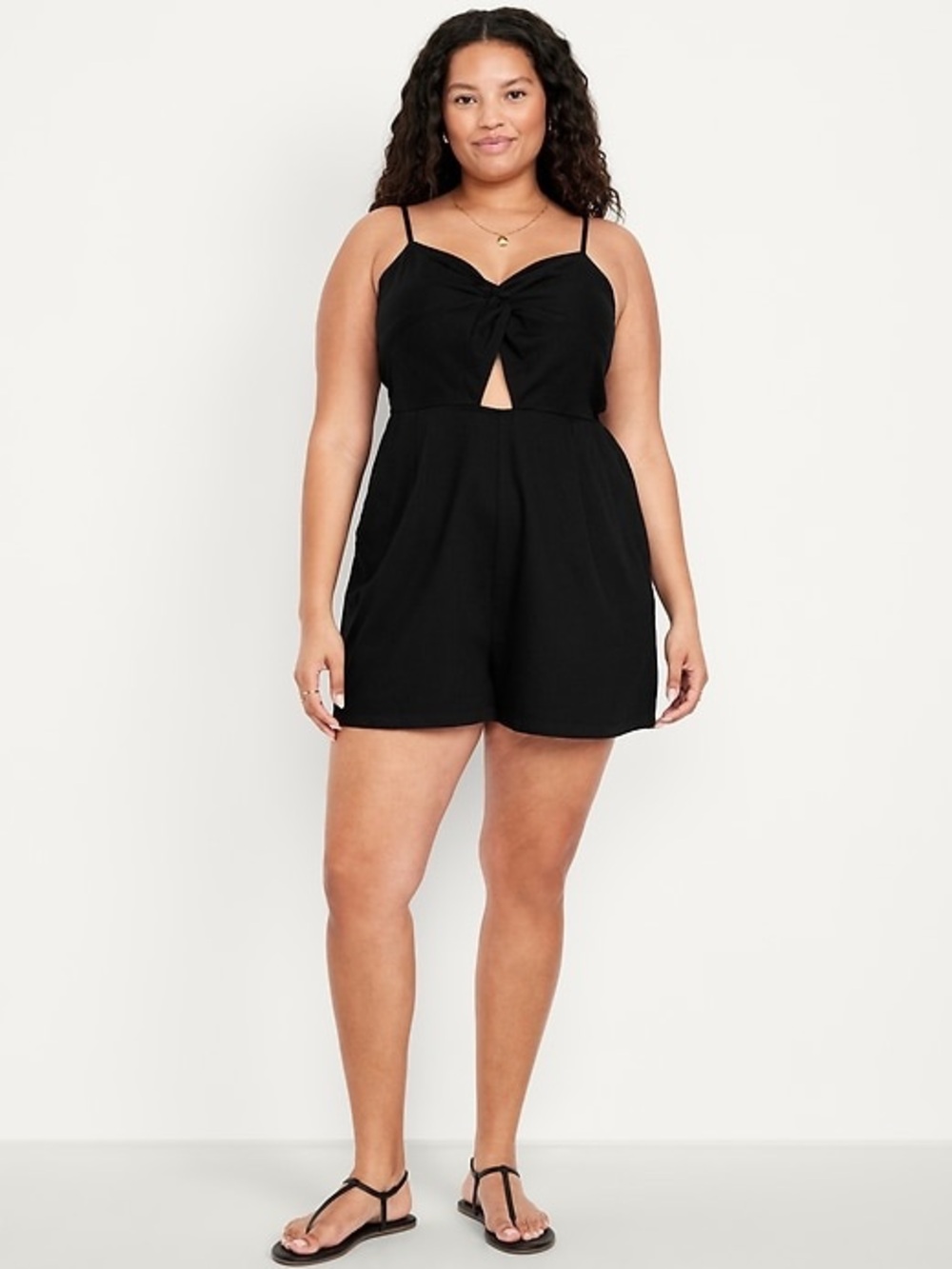 Old Navy Black Twist-Front Romper with Spaghetti Straps size XL Tall XLT